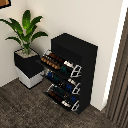 Solace 3 Tier Shoe Rack  Black