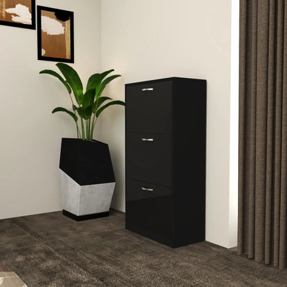 Solace 3 Tier Shoe Rack  Black