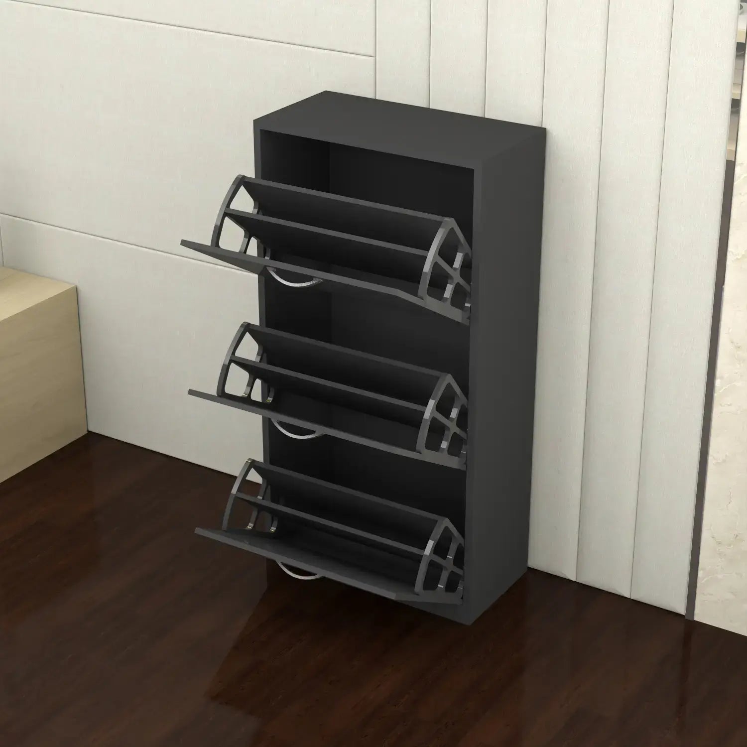 Solace 3 Tier Shoe Rack  DarkGray