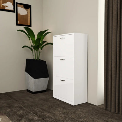 Solace 3 Tier Shoe Rack White