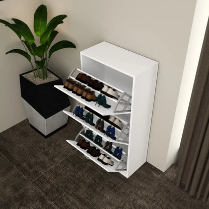 Solace 3 Tier Shoe Rack White