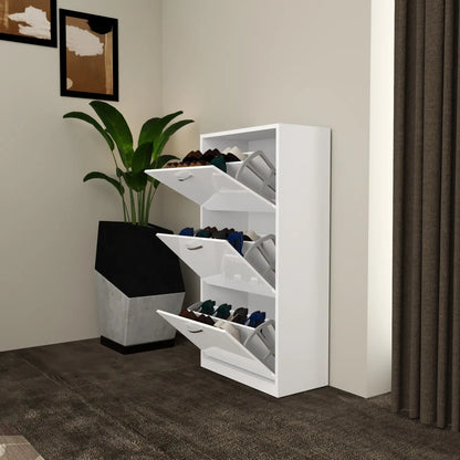Solace 3 Tier Shoe Rack White
