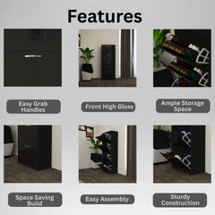 Solace 4 Tier Shoe Rack Black