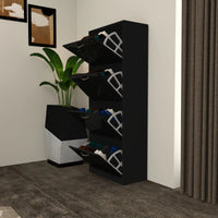 Solace 4 Tier Shoe Rack Black