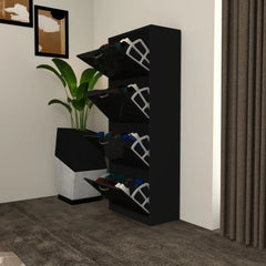 Solace 4 Tier Shoe Rack Black