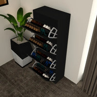 Solace 4 Tier Shoe Rack Black
