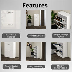 Solace 4 Tier Shoe Rack White