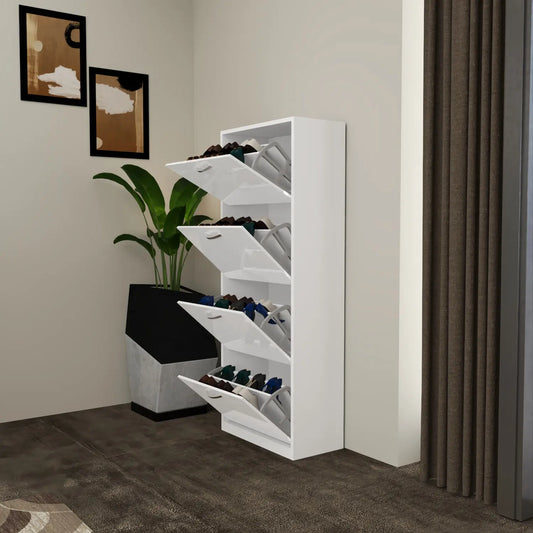 Solace 4 Tier Shoe Rack White