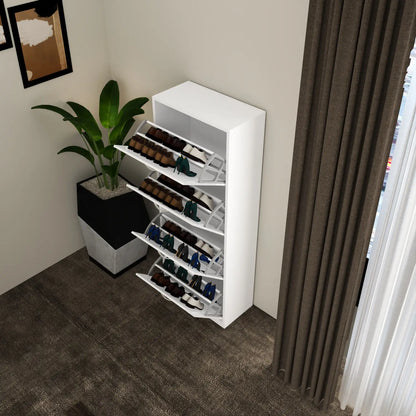 Solace 4 Tier Shoe Rack White