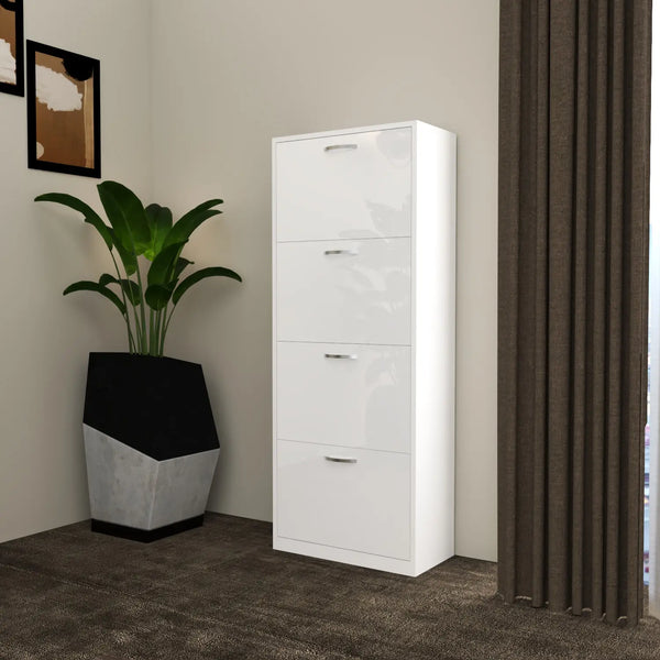 Solace 4 Tier Shoe Rack White
