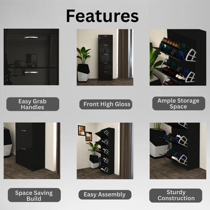 Solace 5 Tier Shoe Rack Black