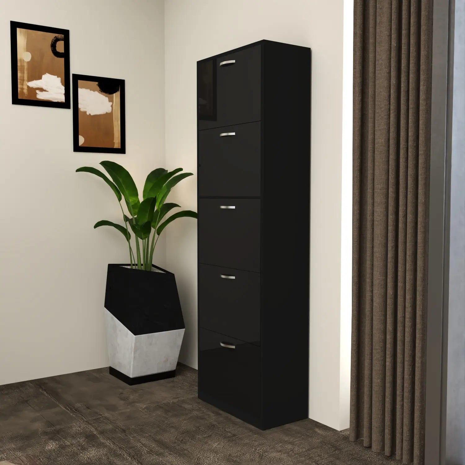 Solace 5 Tier Shoe Rack Black