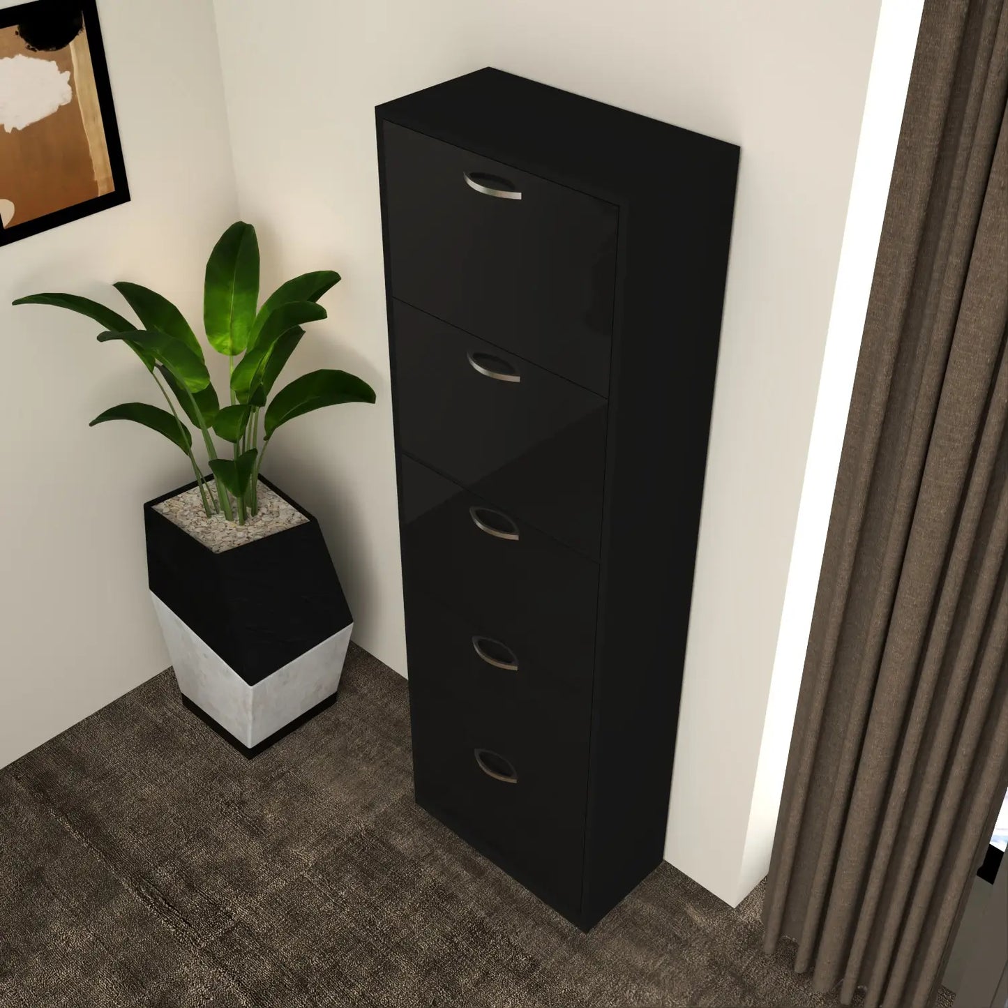Solace 5 Tier Shoe Rack - Glossique Furniture
