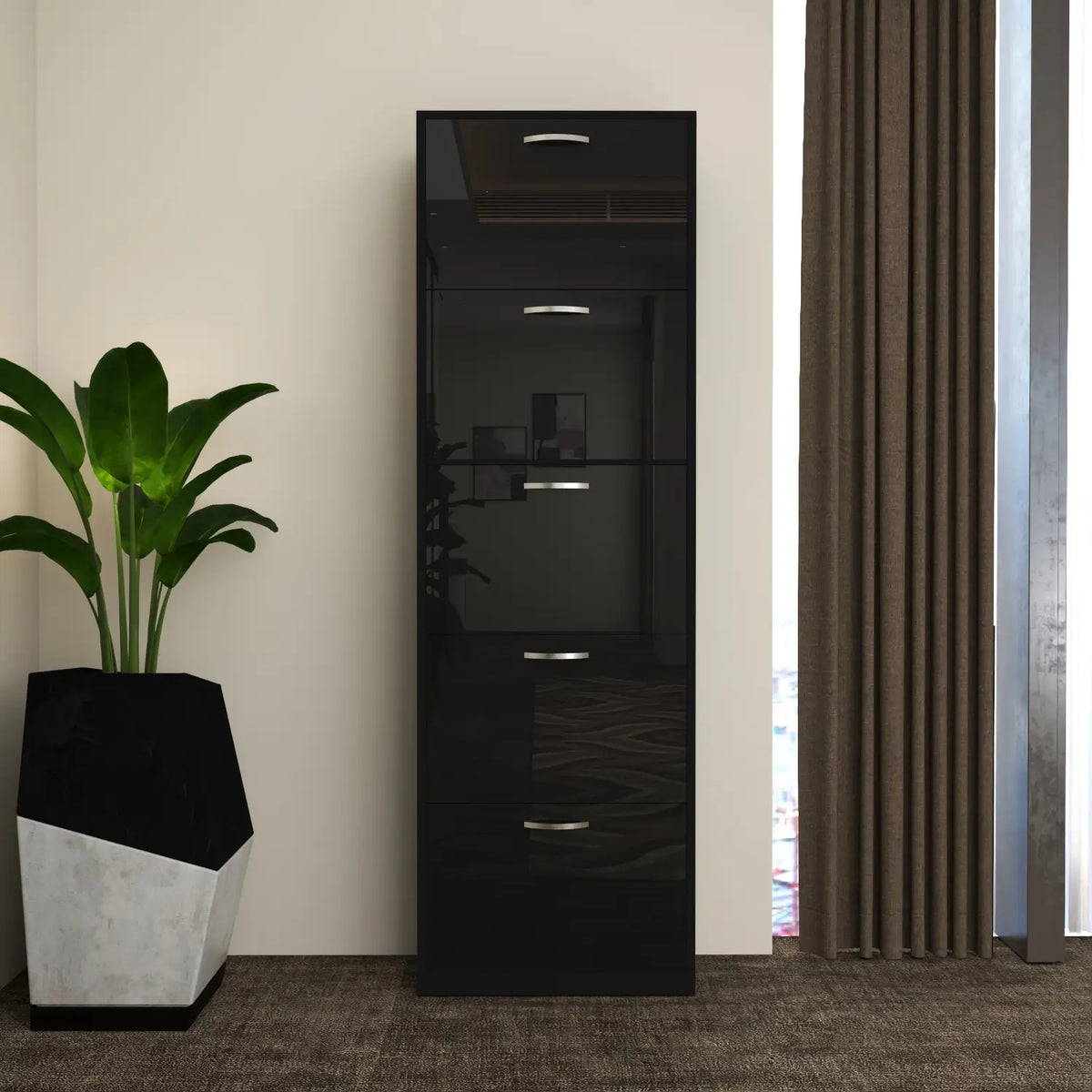 Solace 5 Tier Shoe Rack Black