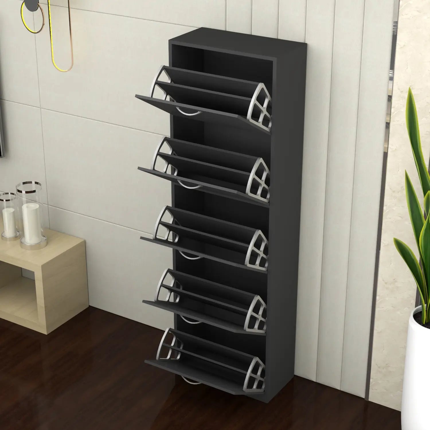 Solace 5 Tier Shoe Rack DarkGray