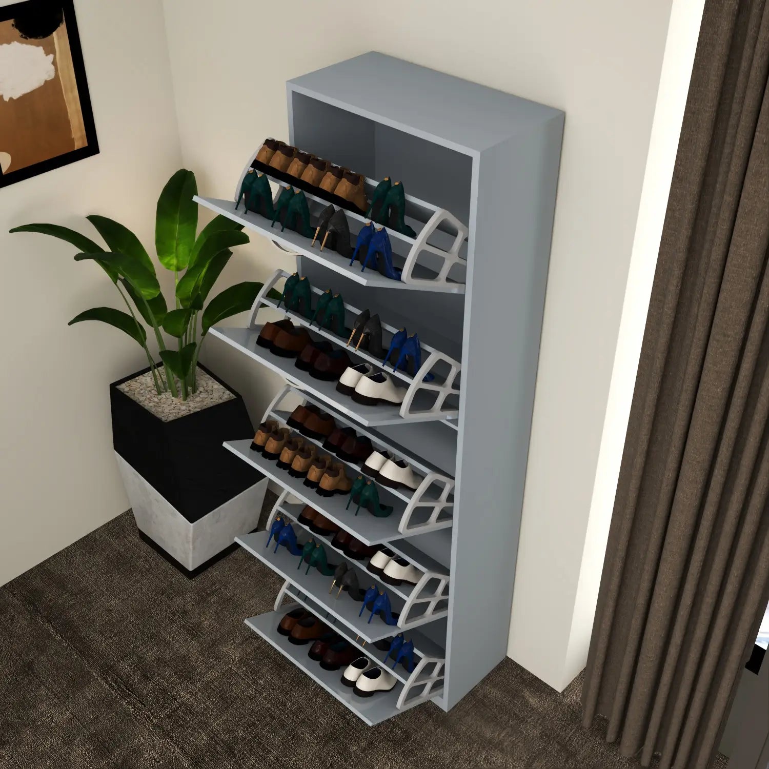 Solace 5 Tier Shoe Rack Gray