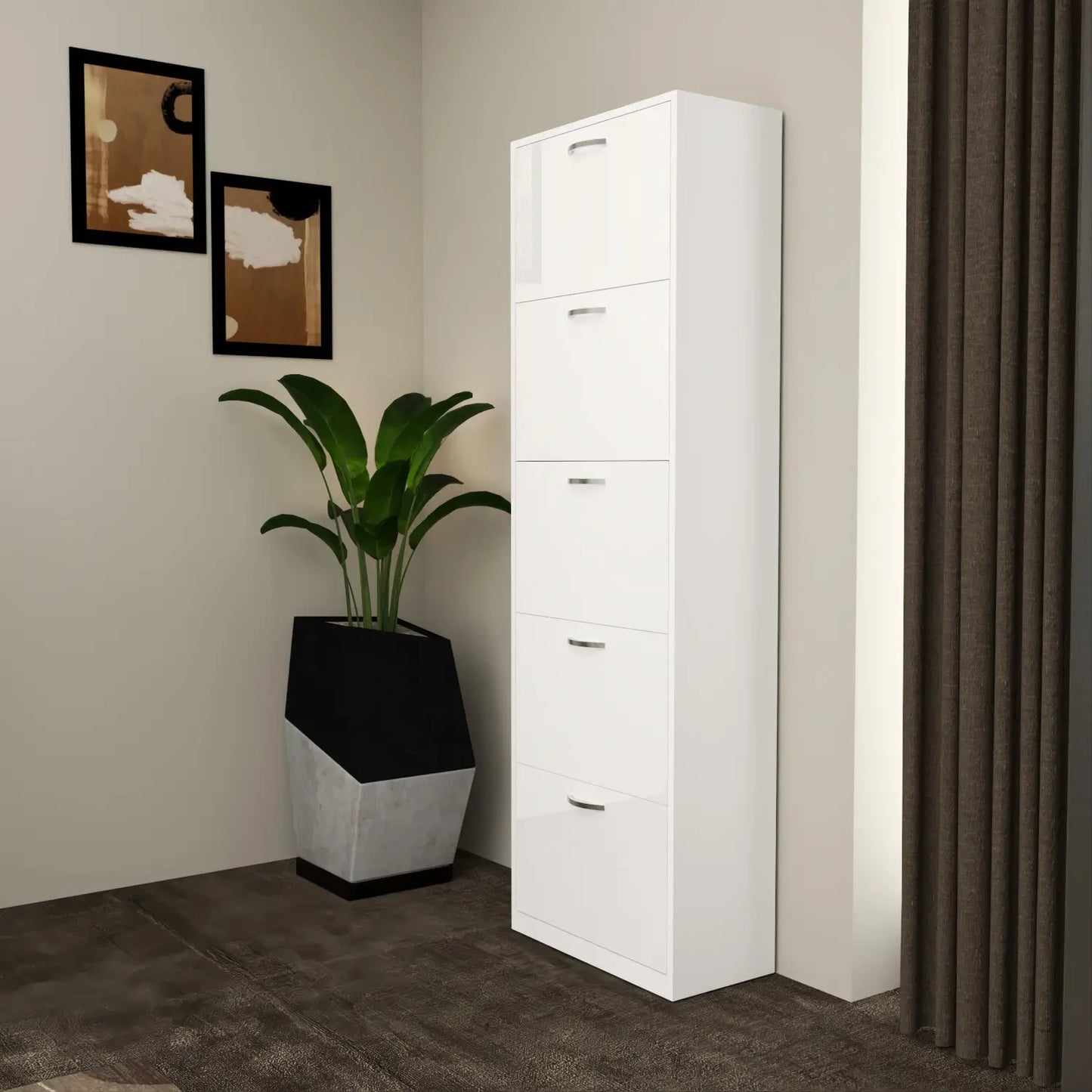 Solace 5 Tier Shoe Rack White