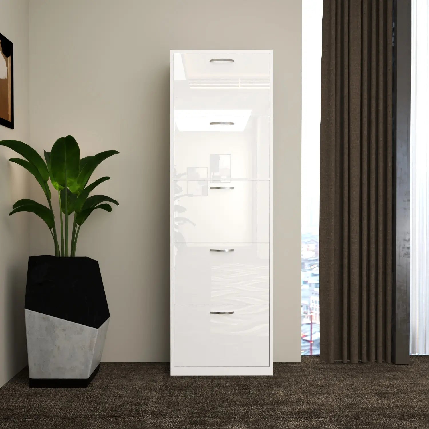 Solace 5 Tier Shoe Rack White