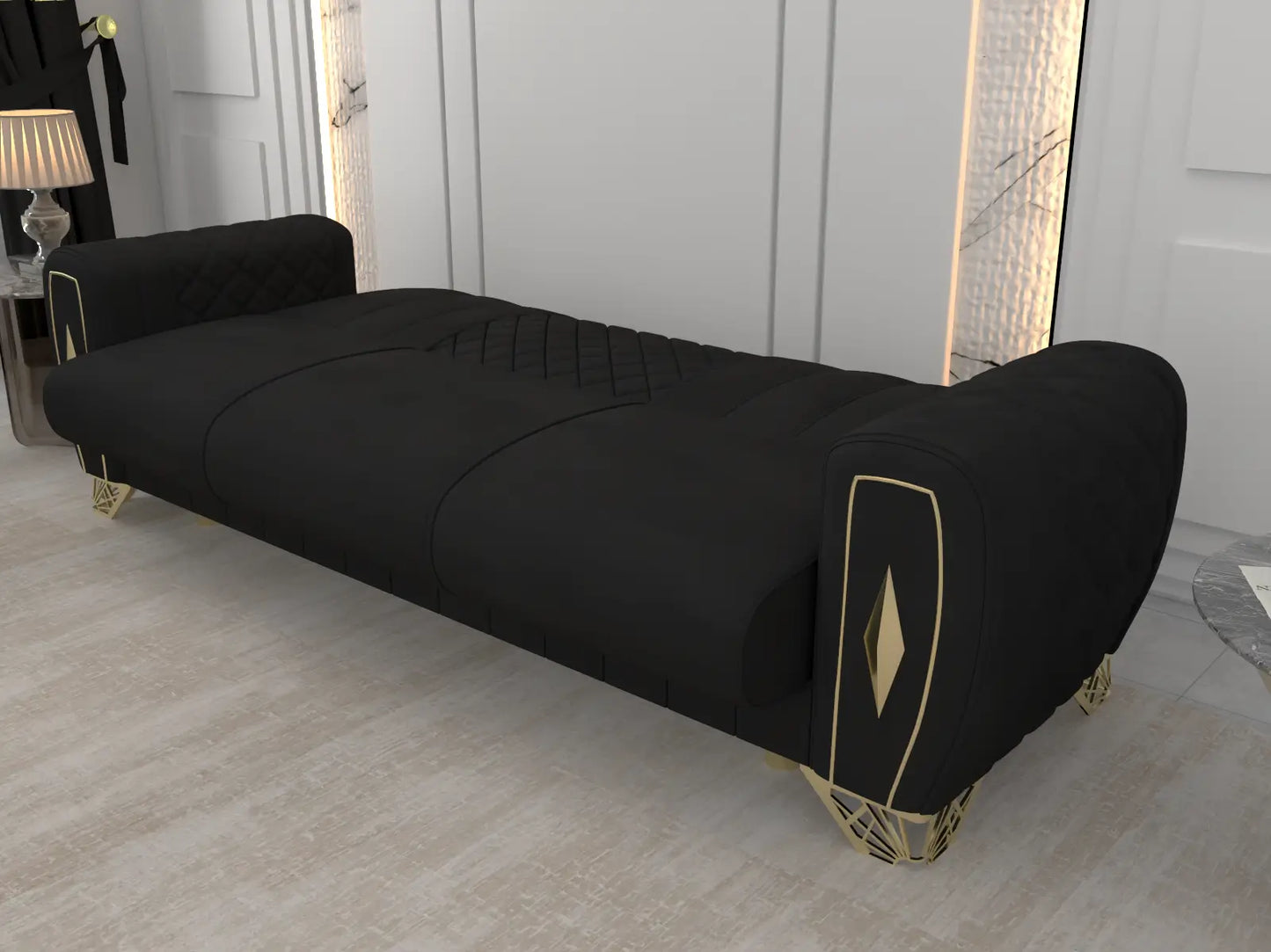 Black 3 Seater