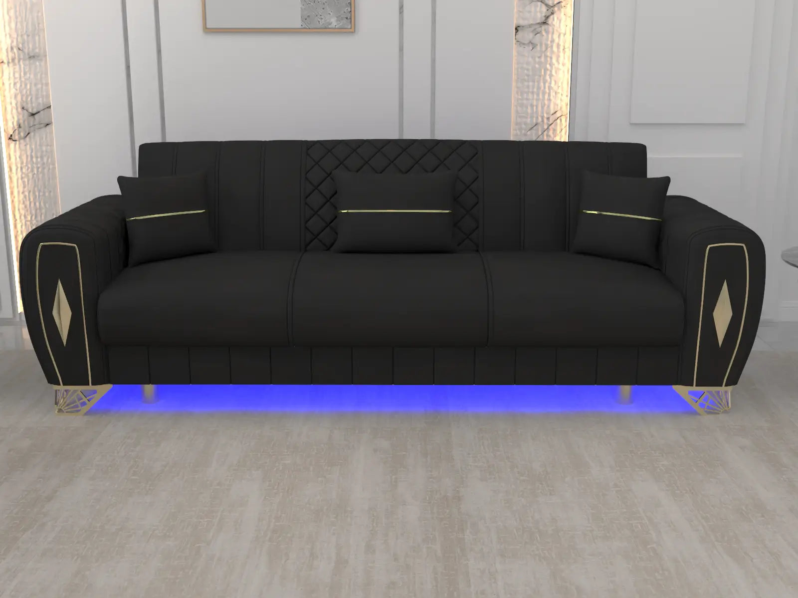 Black 3 Seater