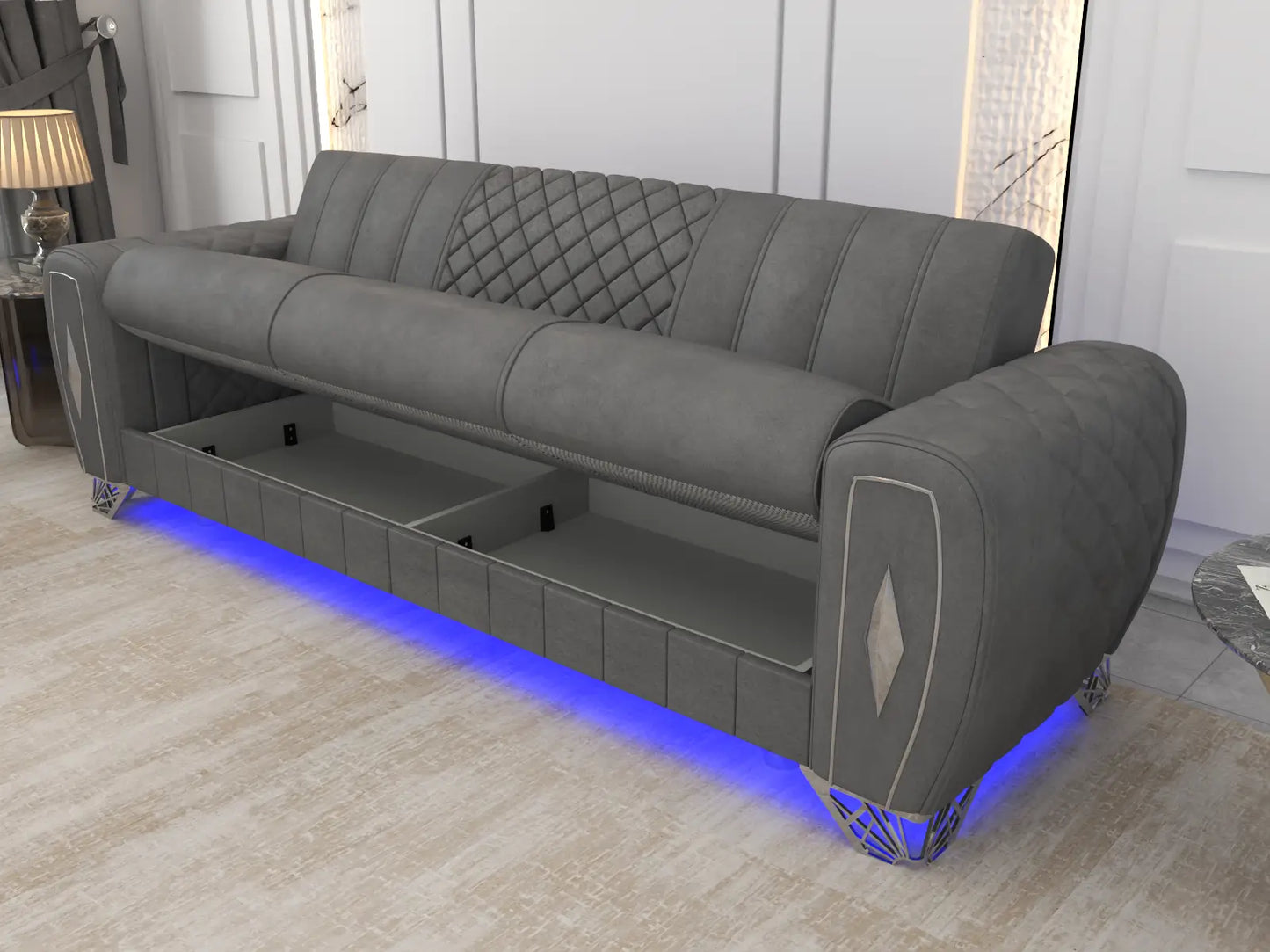 Grey 3 Seater