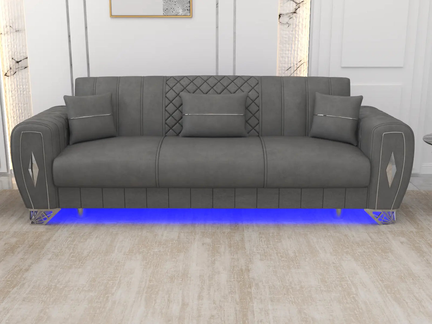 Grey 3 Seater