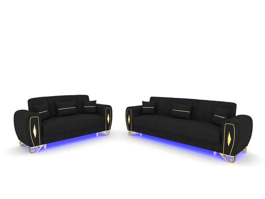 Black 3+2 Seater
