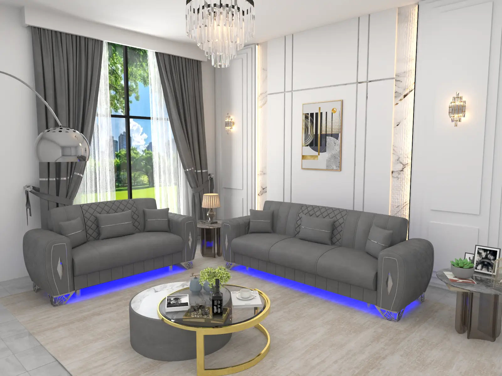 Grey 3+2 Seater