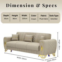 3 Seater Cream