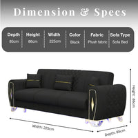 3+2 Seater Black