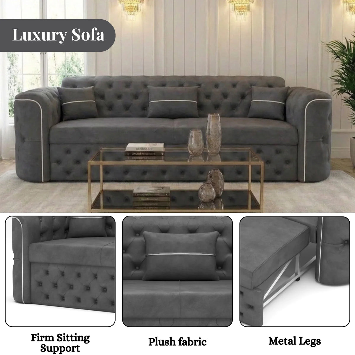 3 Seater Grey