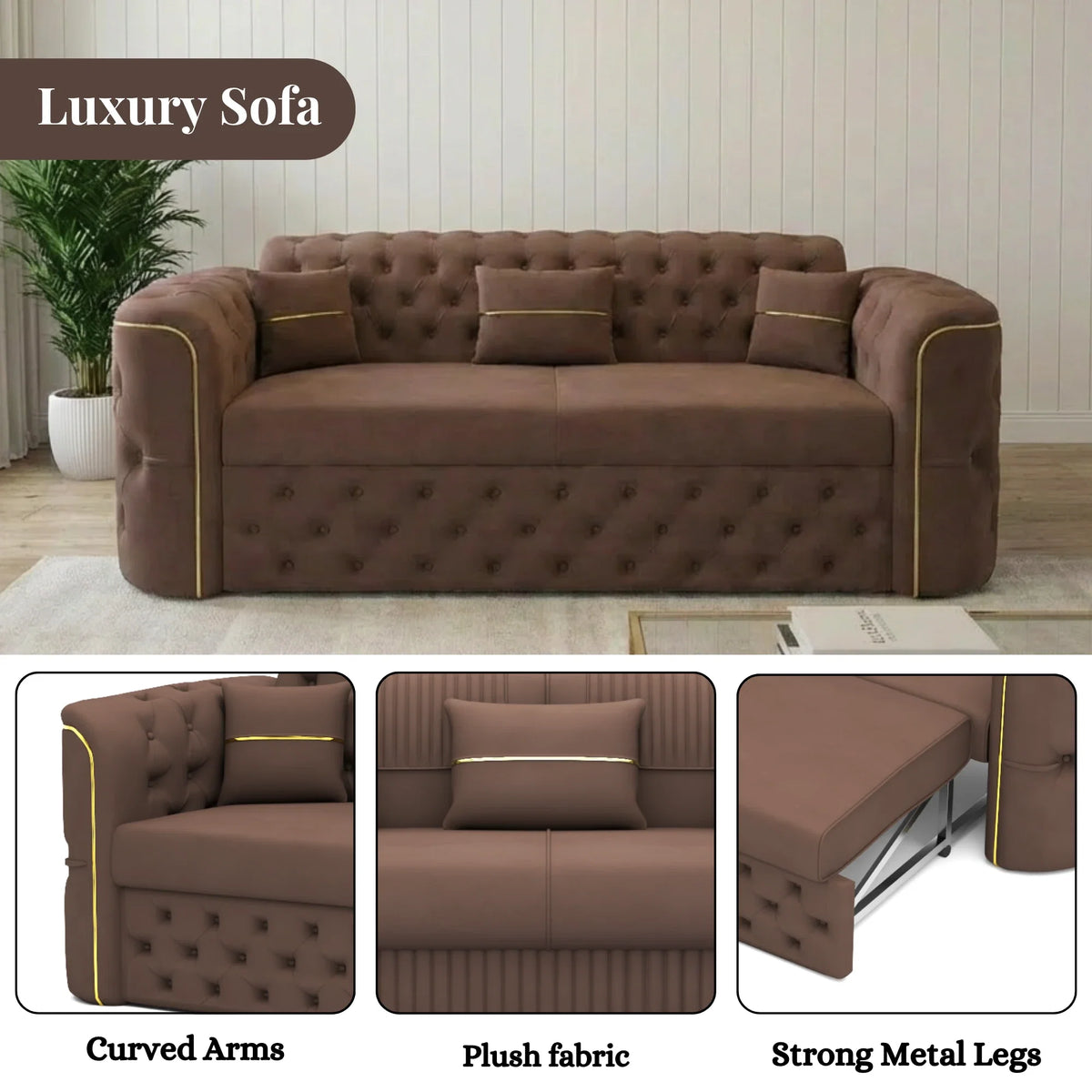 3+2 Seater Brown