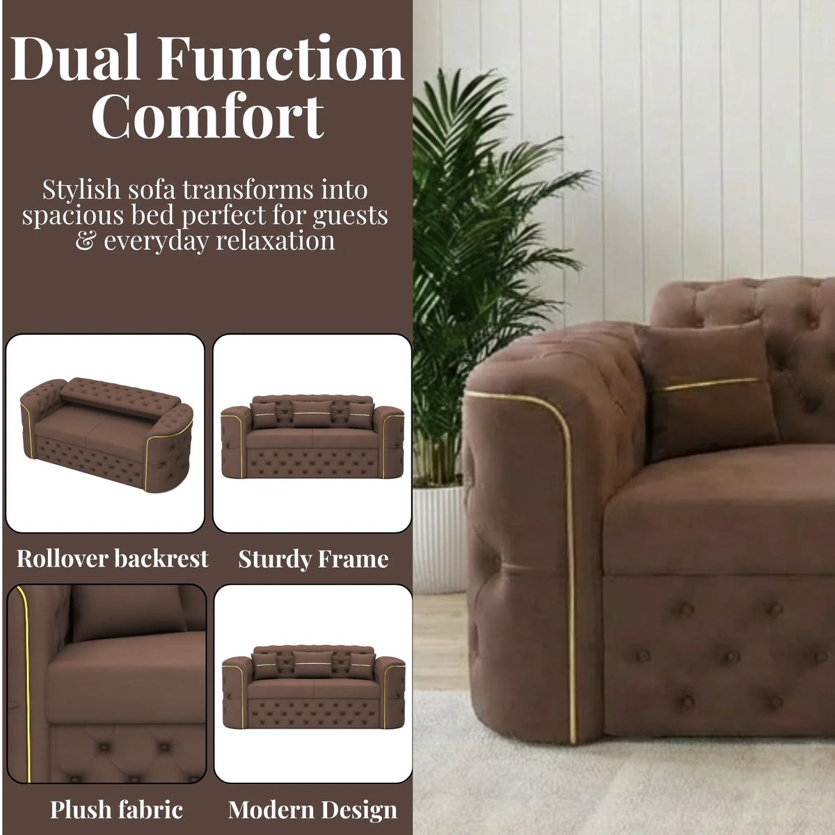 2 Seater Brown