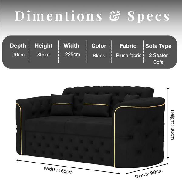 3+2 Seater Black