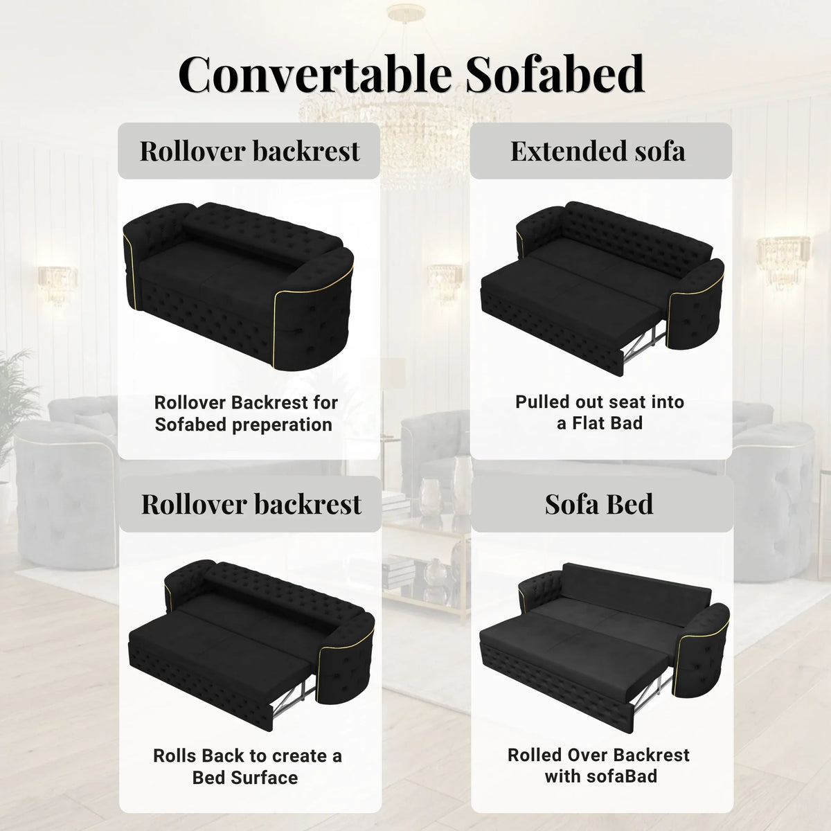 3 Seater Black