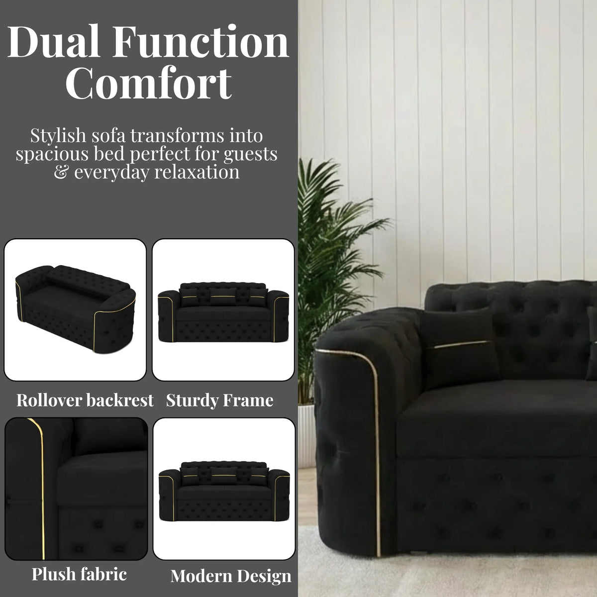 2 Seater Black