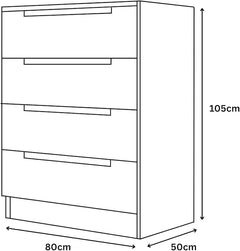 Astoria 4 Drawers Chest Gray