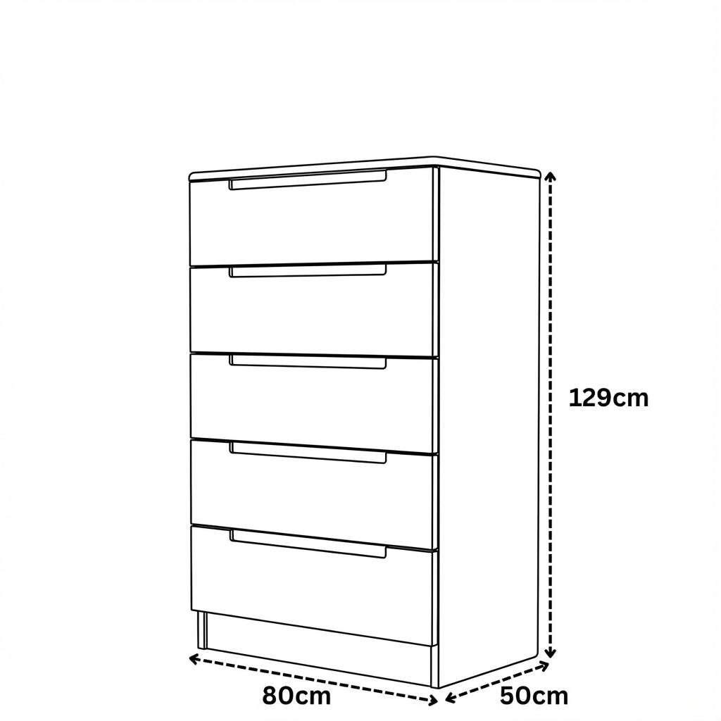 Astoria 5 Drawers Chest Black