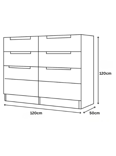 Nova 6 Drawers Chest White