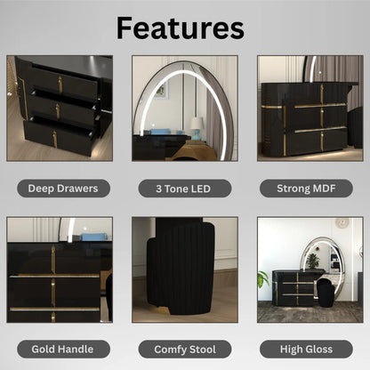 Celeste Dressing Table Black