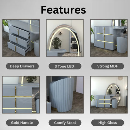 Celeste Dressing Table Gray