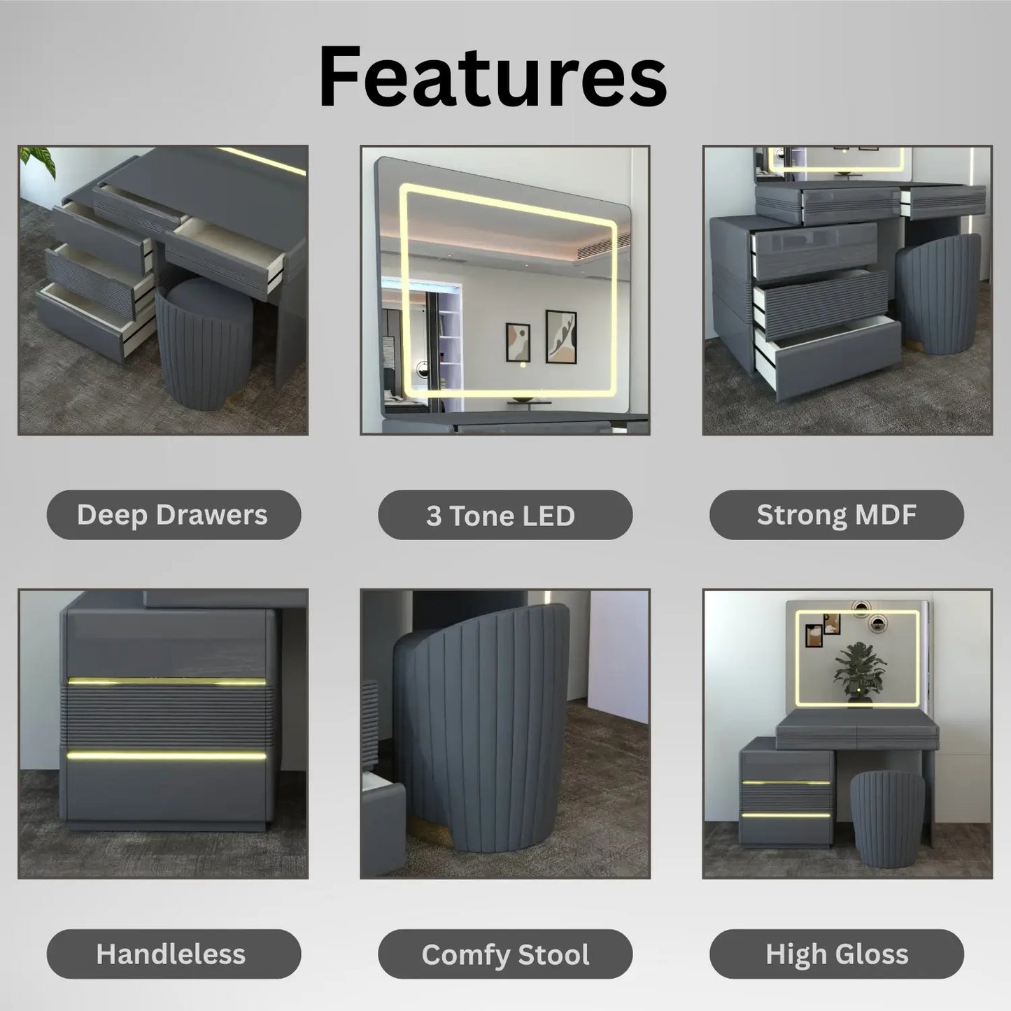 Atlanta Dressing Table DarkGray