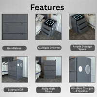 Dallas Bedside Table in DarkGray