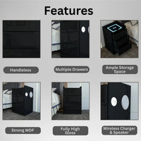 Dallas Bedside Table in Black