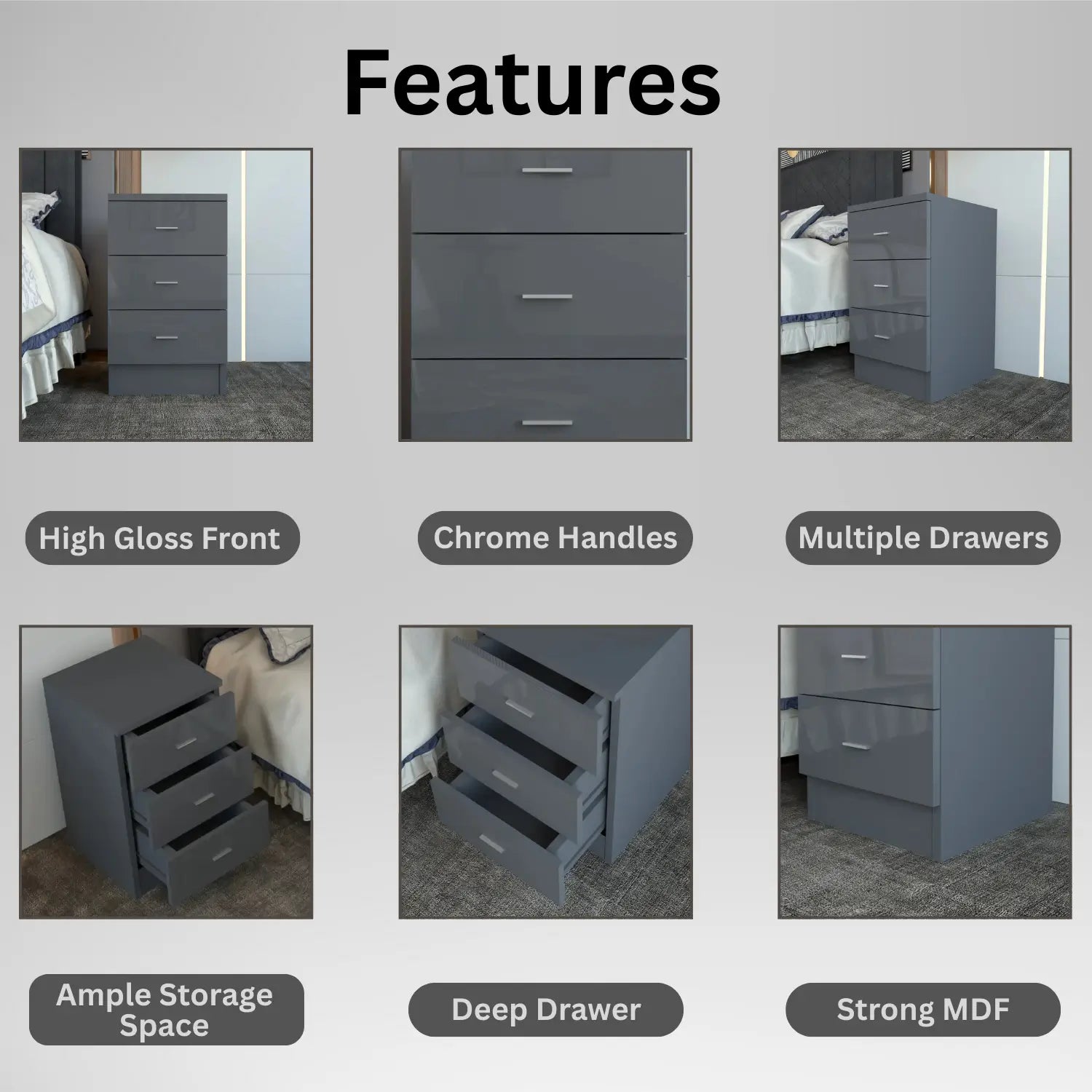 Halo Bedside DarkGray