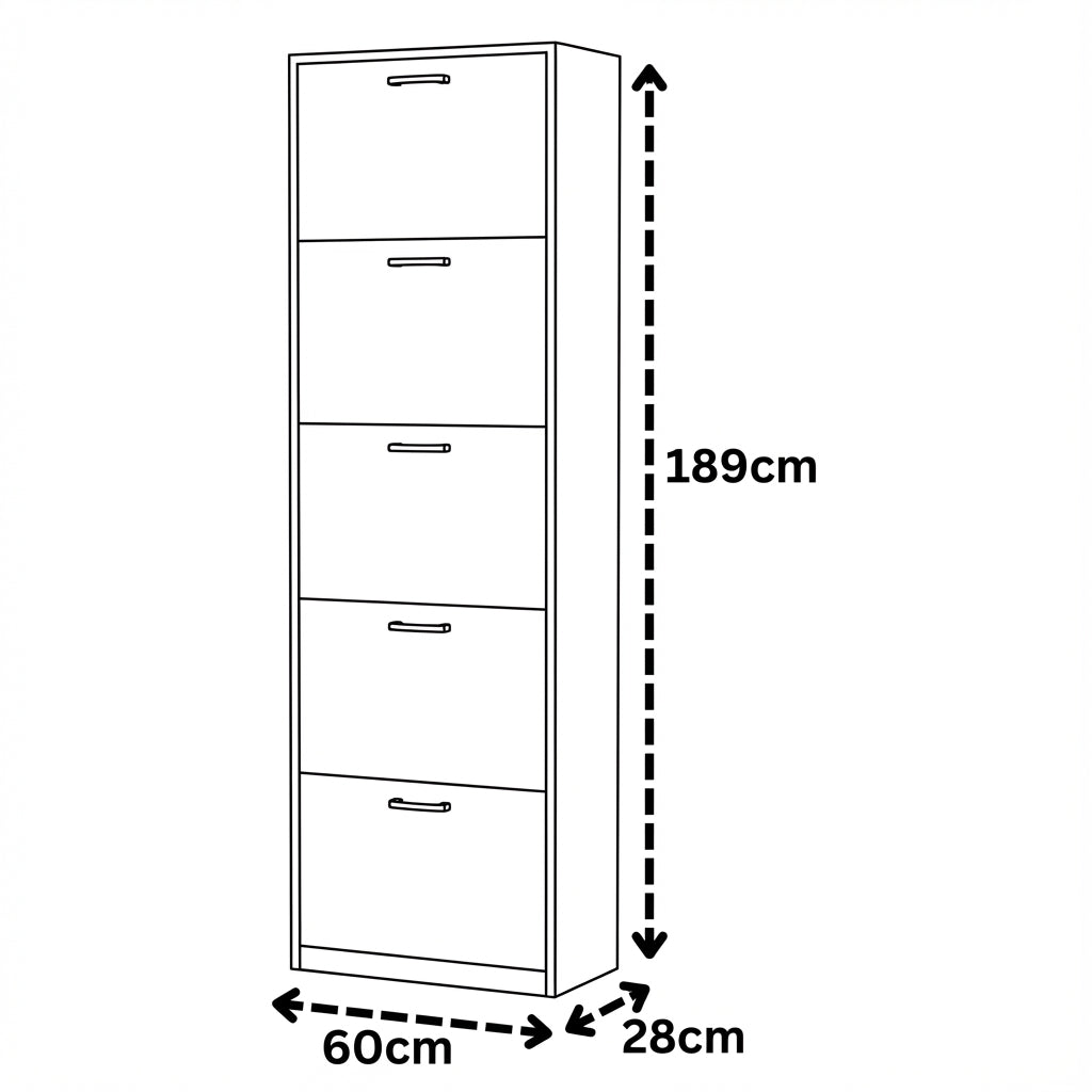 Solace 5 Tier Shoe Rack Gray
