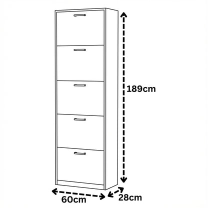 Solace 5 Tier Shoe Rack Gray