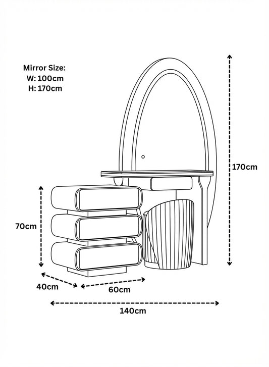 Denver Dressing Table DarkGray