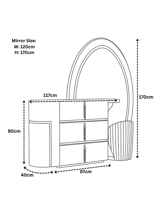 Celeste Dressing Table Gray