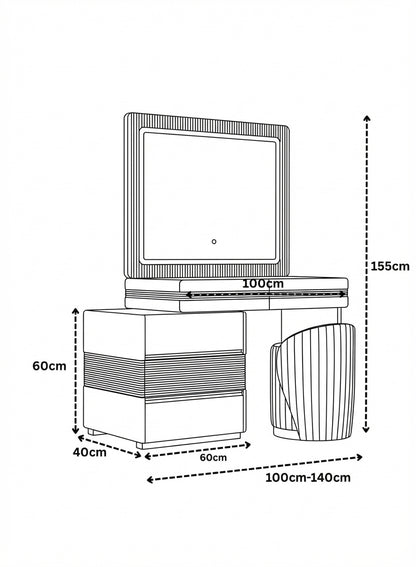 Atlanta Dressing Table Gray